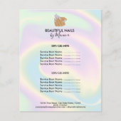 Nail Technicus Mani Salon Holografen Girly Modern Flyer (Voorkant)
