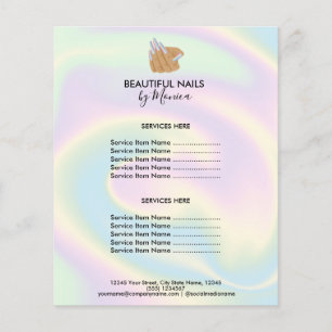 Nail Technicus Mani Salon Holografen Girly Modern Flyer