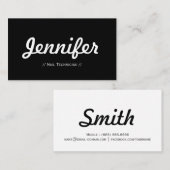 Nail-technicus - Minimale eenvoudige samenvatting Visitekaartje (Voorkant / Achterkant)