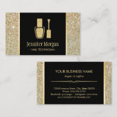 Nail Technicus Modern Gold Glitter Poolse fles Visitekaartje (Voorkant / Achterkant)