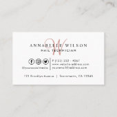 Nail-technicus Moderne Roos Gold Klantenkaartje (Achterkant)