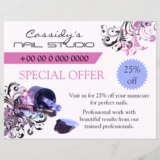 Nail-technicus/Nail Bar, promotie Flyer (Voorkant)