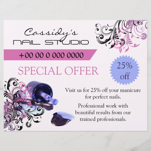 Nail-technicus/Nail Bar, promotie Flyer (Voorkant)