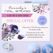Nail-technicus/Nail Bar, promotie Flyer (Enkel)