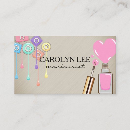 Nail-technicus | Nail-Poolse flessen Visitekaartje (Voorkant)