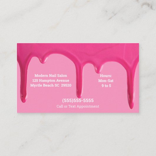 Nail-technicus Pools Visitekaartje voor de druppel (Achterkant)