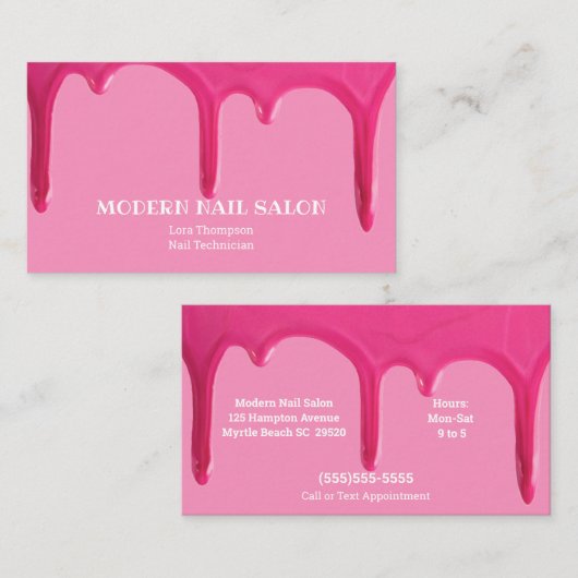 Nail-technicus Pools Visitekaartje voor de druppel (Voorkant / Achterkant)