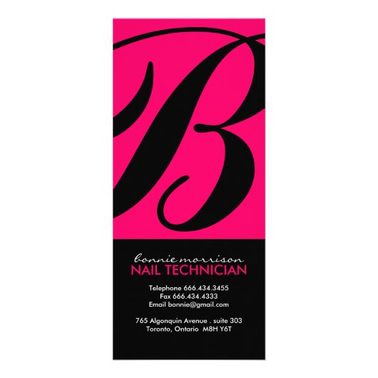 Nail-technicus rackkaart reclamekaart (Voorkant)