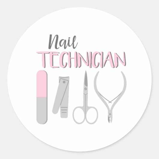 Nail-technicus Ronde Sticker (Voorkant)