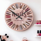 Nail-technicus Roos Gold-gepersonaliseerd Ronde Klok