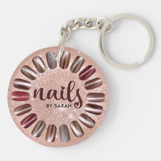 Nail-technicus Roos Gold-gepersonaliseerd Sleutelhanger (Achterkant)