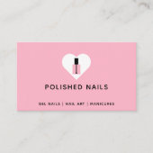 Nail-technicus Roze & Black Heart Poolse fles Visitekaartje (Voorkant)