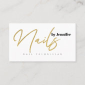 Nail-technicus Salon Gold Glitter-script legant Visitekaartje (Voorkant)