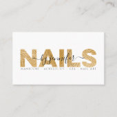 Nail Technicus Salon Gold Metallic Elegant Visitekaartje (Voorkant)