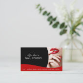 Nail-technicus ~ Sjabloon voor visitekaartjes (Staand voorkant)