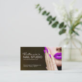 Nail-technicus ~ Sjabloon voor visitekaartjes Afsprakenkaartje (Staand voorkant)