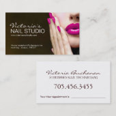 Nail-technicus ~ Sjabloon voor visitekaartjes Afsprakenkaartje (Voorkant / Achterkant)