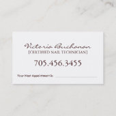 Nail-technicus ~ Sjabloon voor visitekaartjes Afsprakenkaartje (Achterkant)