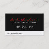 Nail-technicus ~ Sjabloon voor visitekaartjes Afsprakenkaartje (Achterkant)