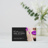 Nail-technicus ~ Sjabloon voor visitekaartjes Afsprakenkaartje (Staand voorkant)