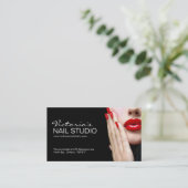 Nail-technicus ~ Sjabloon voor visitekaartjes Afsprakenkaartje (Staand voorkant)