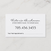 Nail-technicus ~ Sjabloon voor visitekaartjes Afsprakenkaartje (Achterkant)