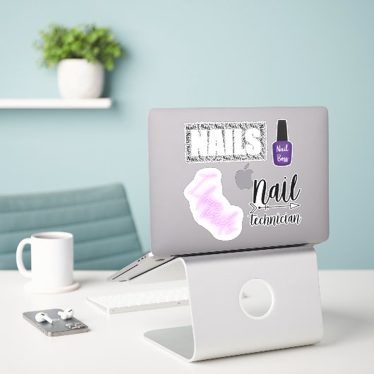 Nail technicus Stickers (Laptop op bureau)