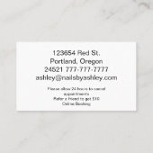 Nail-technicus Visitekaartje (Achterkant)