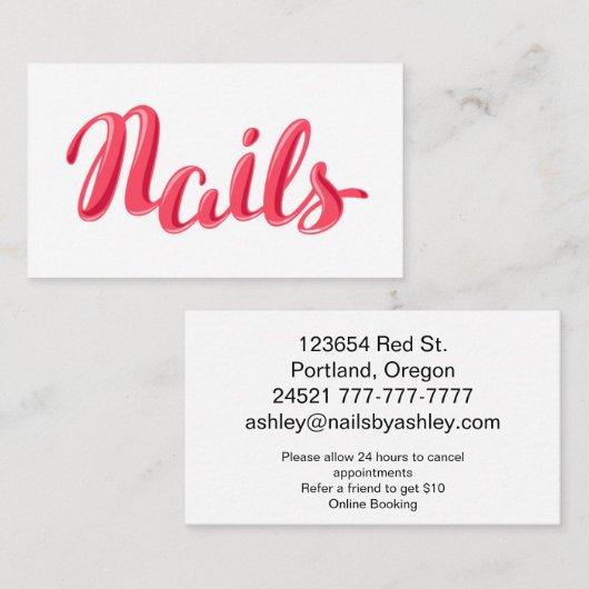 Nail-technicus Visitekaartje (Voorkant / Achterkant)