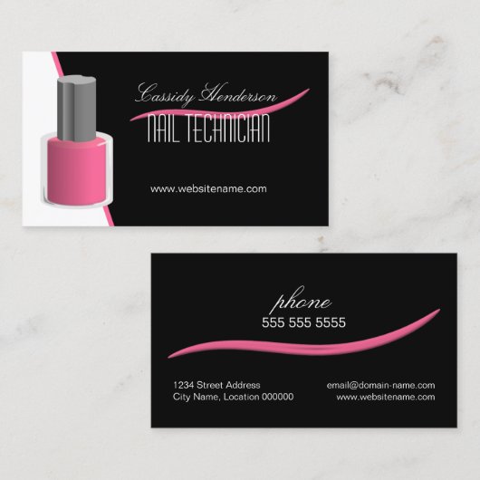 Nail-technicus Visitekaartje (Voorkant / Achterkant)