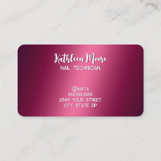 Nail-technicus Visitekaartje (Achterkant)