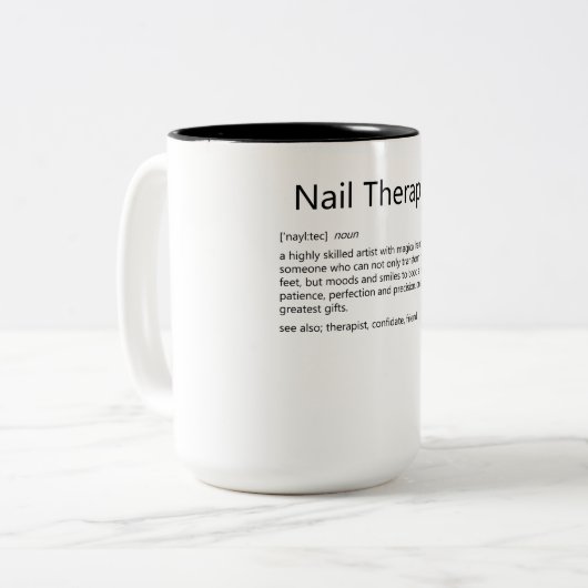 Nail Therapist Definition Nail Tech Nail Tweekleurige Koffiemok (Voorkant links)