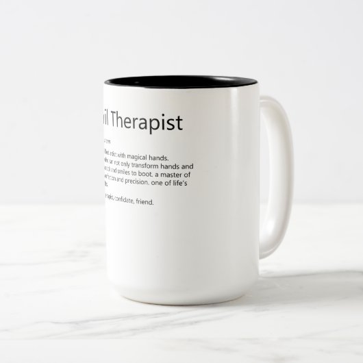 Nail Therapist Definition Nail Tech Nail Tweekleurige Koffiemok (Voorkant rechts)