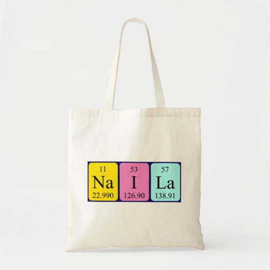 Naila periodieke lijstnaam canvas tas (Voorkant)