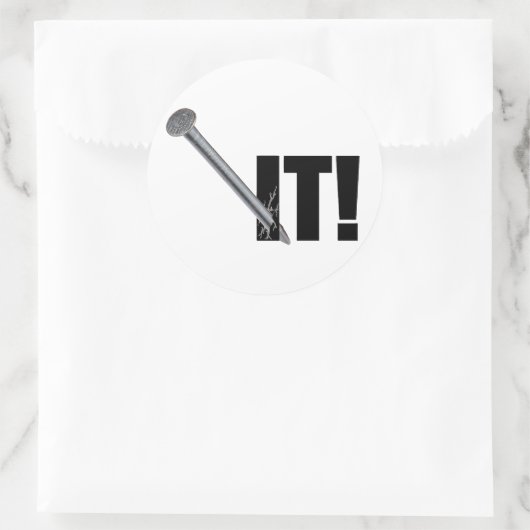 NAILD HET! Zwart Ronde Sticker (Tas)