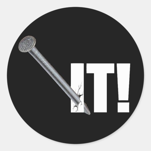 NAILD HET! Zwart Ronde Sticker (Voorkant)