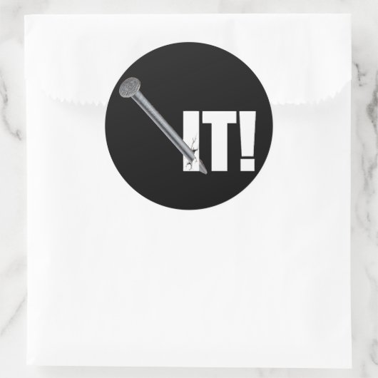 NAILD HET! Zwart Ronde Sticker (Tas)