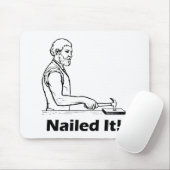Nailed het! Hammer Tool Funny Humor Pun Muismat (Met muis)
