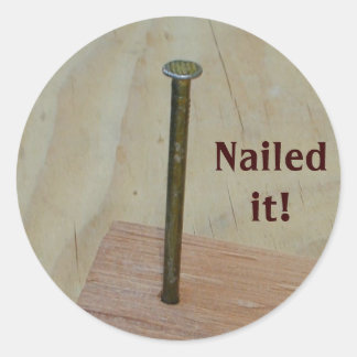 Nailed het! ronde sticker