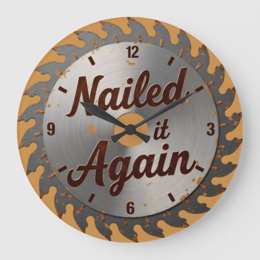 Nailed It Again Rusty Saw Blade  Grote Klok (Voorkant)