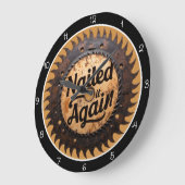 Nailed It Again Saw Blade Clock Orange Base Grote Klok (Hoek)