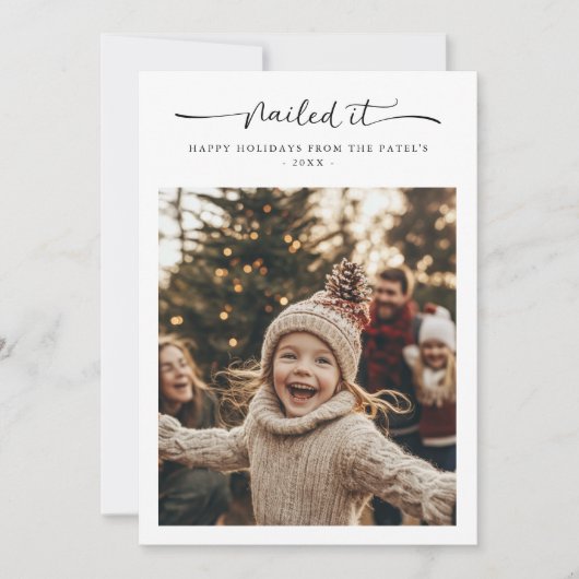 Nailed It Funny Familiefoto Kinder Leuke Kerst Feestdagenkaart (Voorkant)
