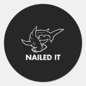 Nailed It - Funny Hammerhead Shark Ronde Sticker (Voorkant)