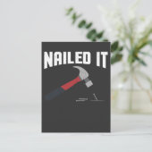Nailed It grappige hamer en spijker - geschenk voo Briefkaart (Staand voorkant)