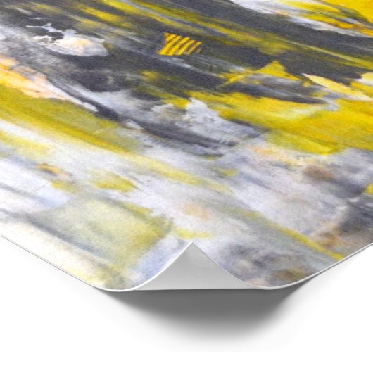 'Nailed it' Grijs en Geel Abstract Poster van de K (Hoek)