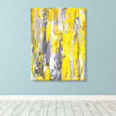'Nailed It' Grijze en Gele Abstracte Kunst Canvas Afdruk (Insitu (Houten vloer))