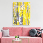 'Nailed It' Grijze en Gele Abstracte Kunst Canvas Afdruk (Insitu (Woonkamer))