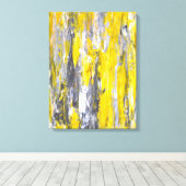 'Nailed It' Grijze en Gele Abstracte Kunst Canvas Afdruk (Insitu (Houten vloer))