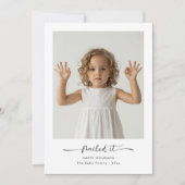 Nailed It Moderne Minimalistische Familiefoto Kers Feestdagenkaart (Voorkant)