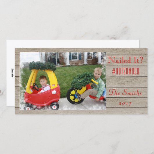 Nailed it? Snowflake Overlay Vakantie Fotokaart Feestdagenkaart (Voorkant / Achterkant)